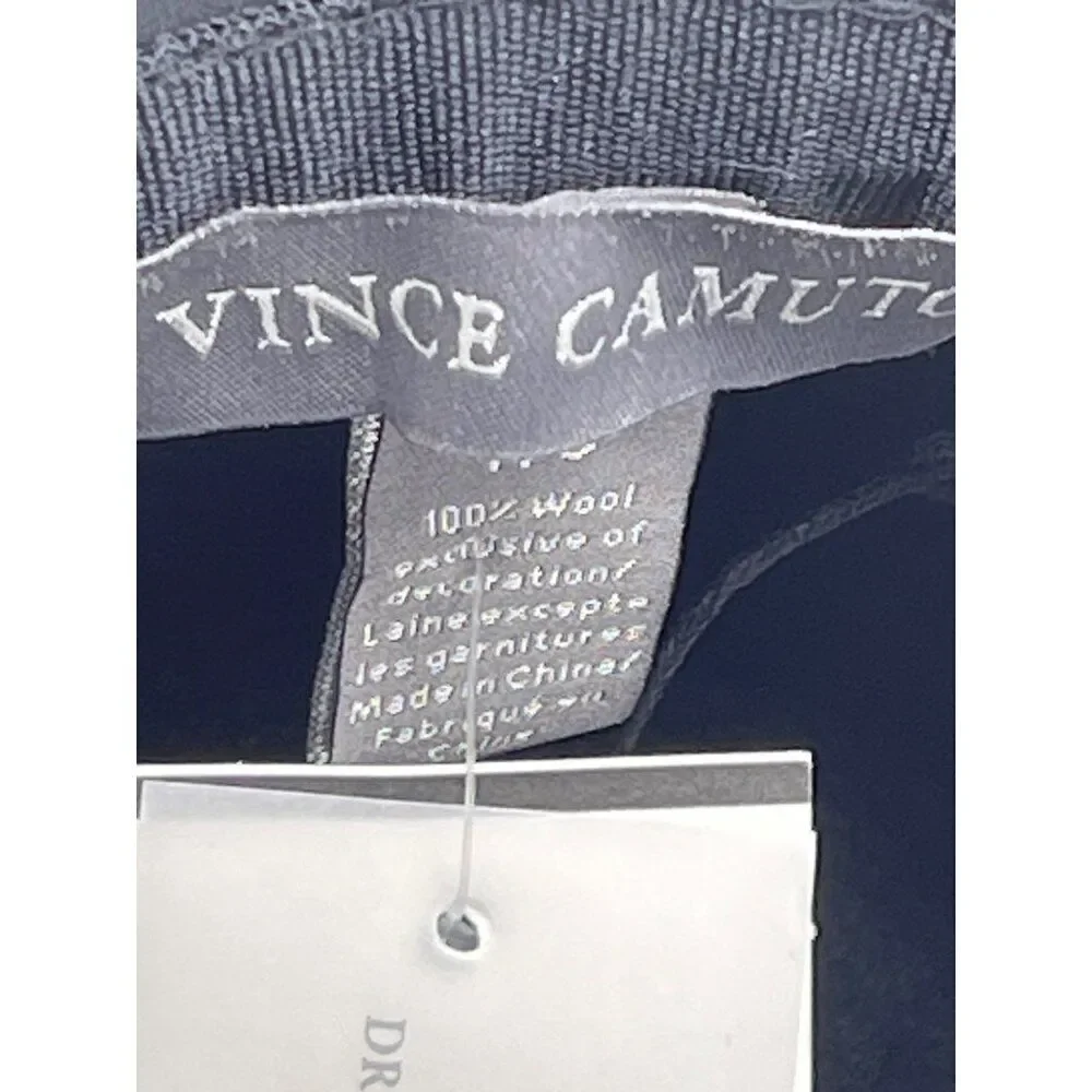 Vince Camuto Women Black Wool Floppy Adjustable Hat One Size NWT <3